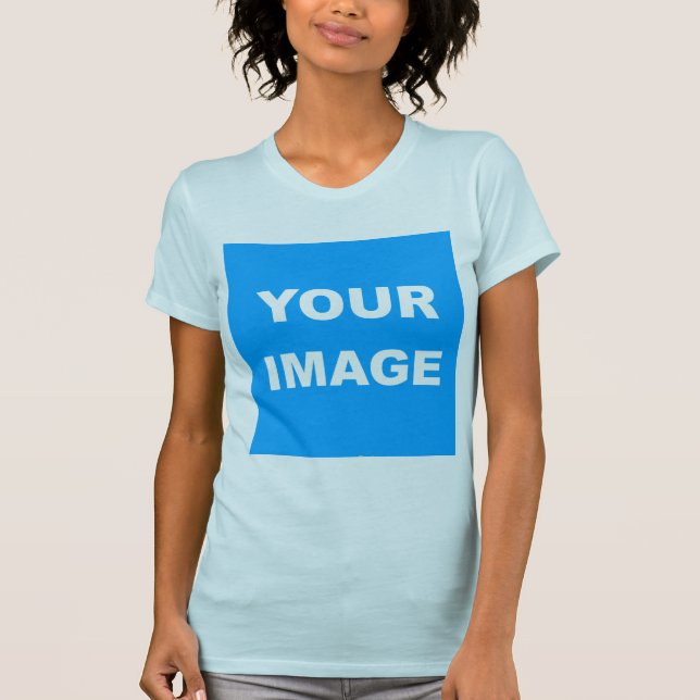 T-shirt Bleu clair Ajouter votre image Photo Logo (Devant)