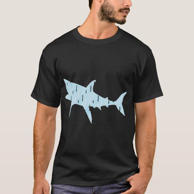 T-shirt bleu clair et requin (Devant)