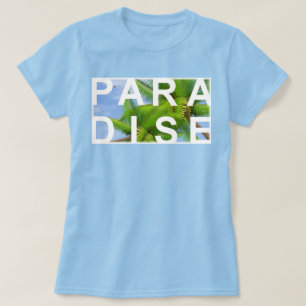 T-shirt Bleu clair Trendy Holiday Palms Sky Modèle Cute