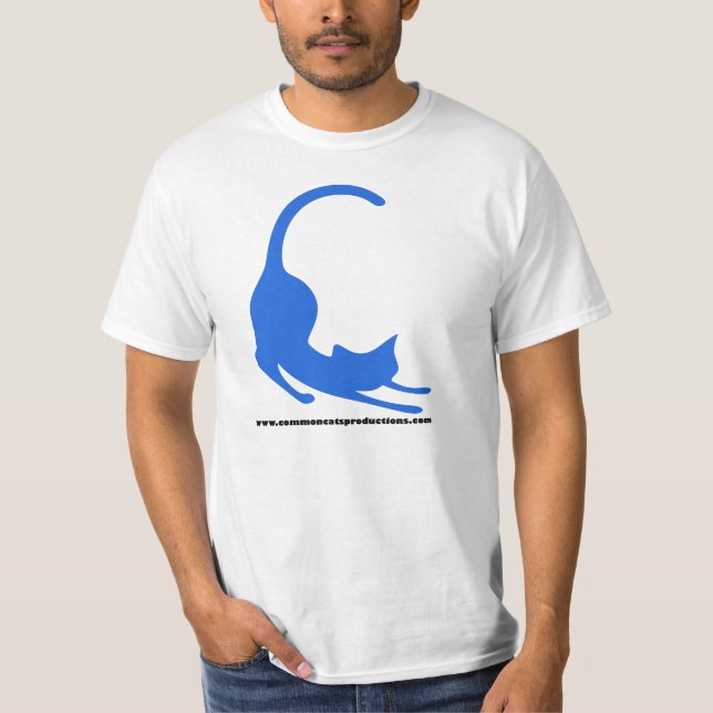T-shirt Bleu commun de logo de chats (Devant)