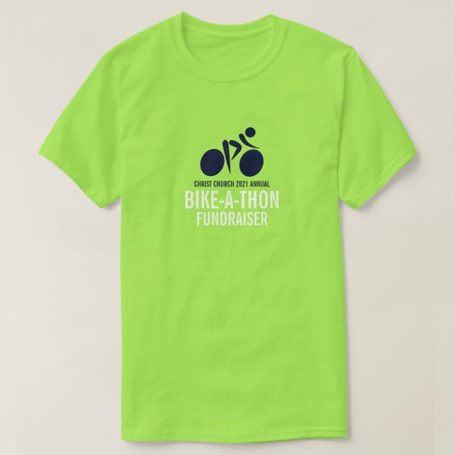 T-shirt Bleu Cycling Logo, Charity Bike-a-Thon Event (Design devant)