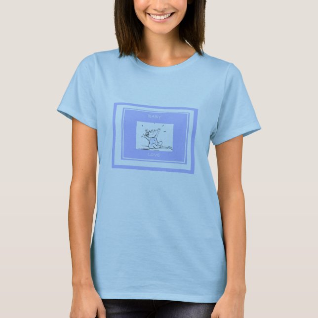 T-SHIRT BLEU D'AMOUR DE BÉBÉ (Devant)