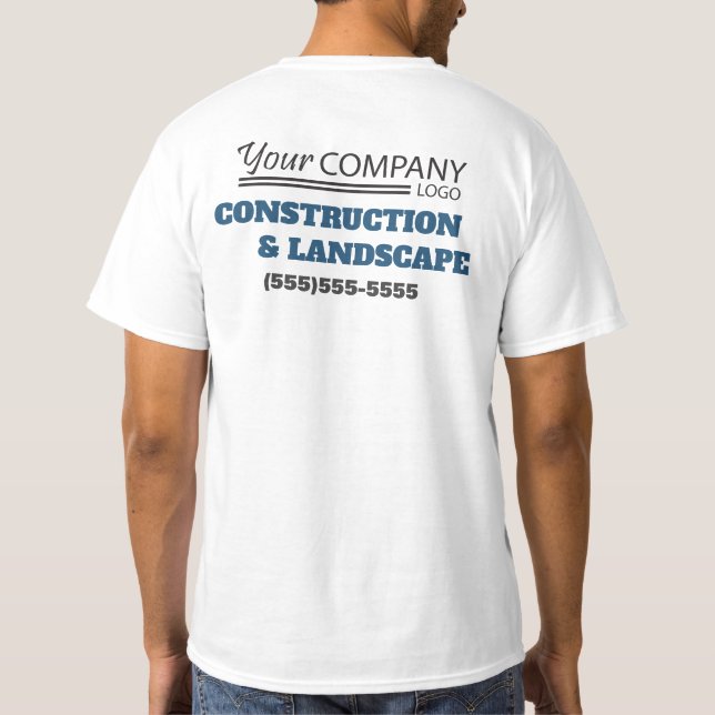 T-shirt Bleu de base, gris et noir avec logo (Dos)