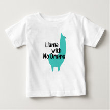 T-shirt bleu de bébé de lama