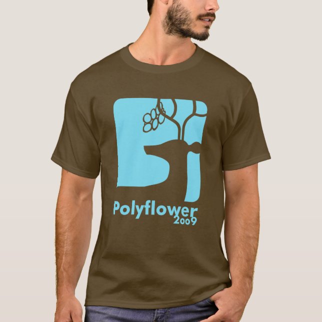 T-shirt Bleu de bière de cerfs communs - Polyflower 2009 (Devant)