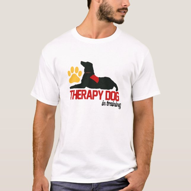 T-shirt Bleu de chien de thérapie (de thérapie) (Devant)