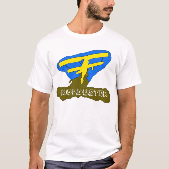 T-shirt bleu de cropduster (Devant)