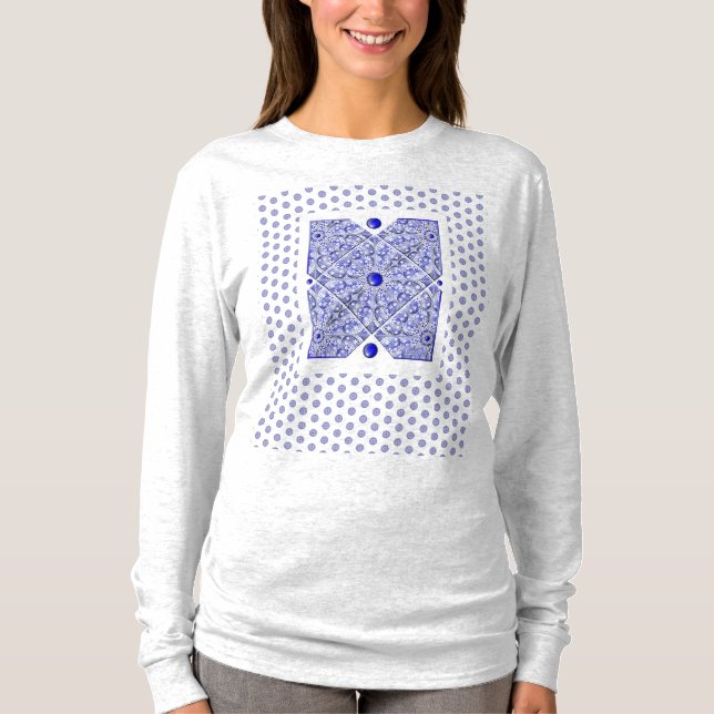 T-shirt Bleu de dentelle en céramique de Grèce (Devant)