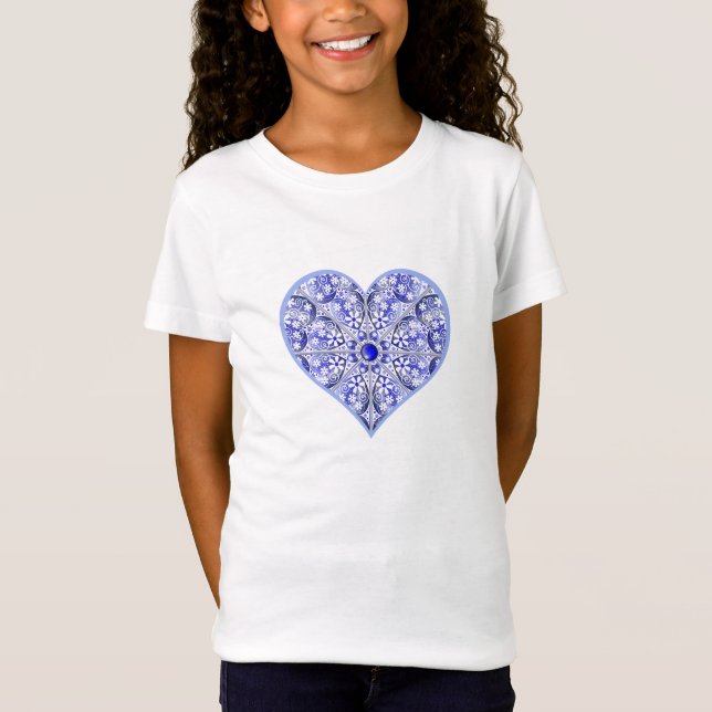 T-Shirt Bleu de dentelle en céramique de Grèce (Devant)