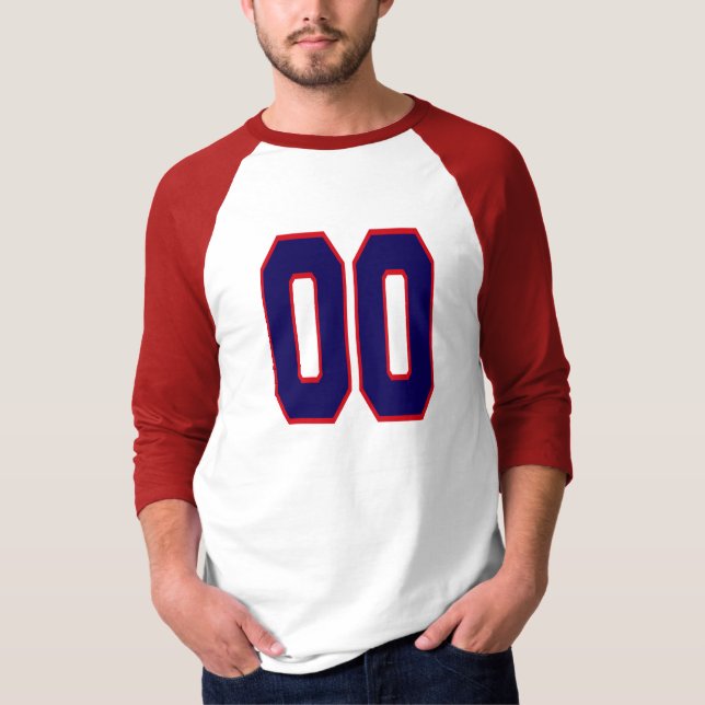 T-SHIRT BLEU DE DOUBLE ET ROUGE ZÉRO (Devant)