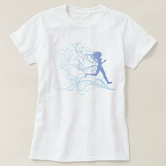 T-shirt Bleu de fille de coureur