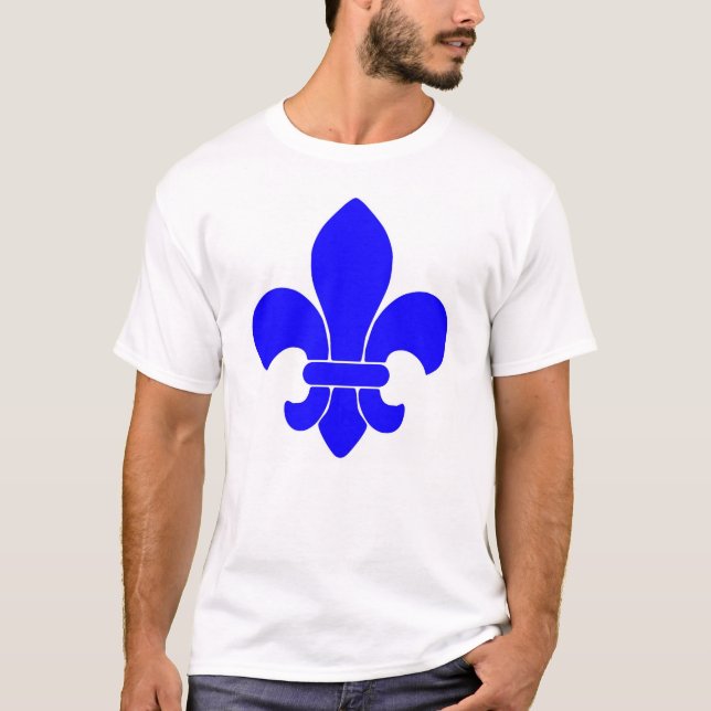 T-shirt bleu de fleur de lis (Devant)