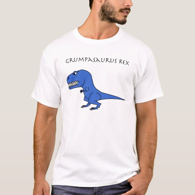 T-shirt Bleu de Grumpasaurus Rex (Devant)