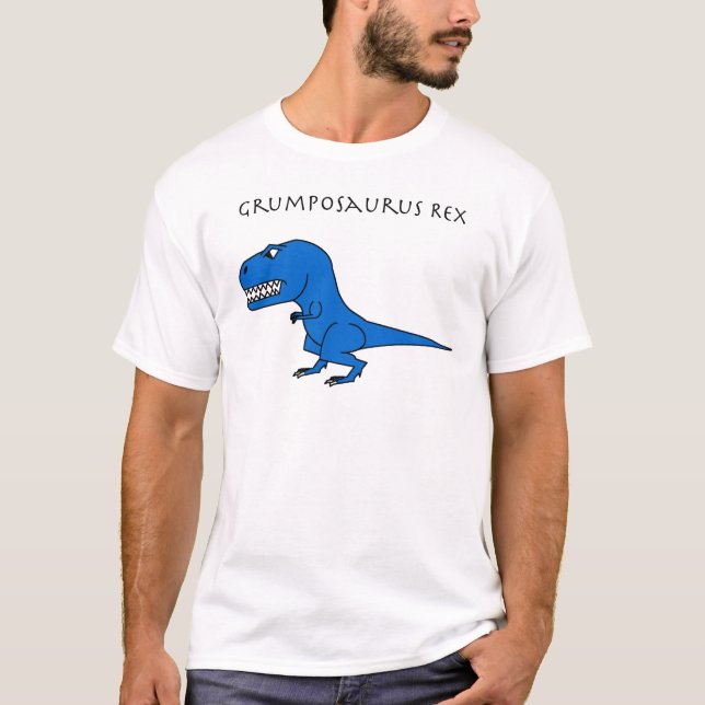 T-shirt Bleu de Grumposaurus Rex (Devant)