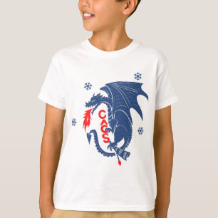 T-shirt bleu de la jeunesse de dragon
