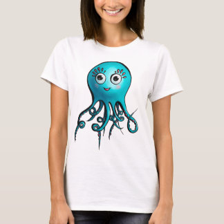 T-shirt Bleu de la pieuvre mûre Cartographie animal marin