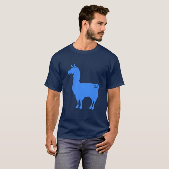 T-shirt bleu de lama (Devant entier)