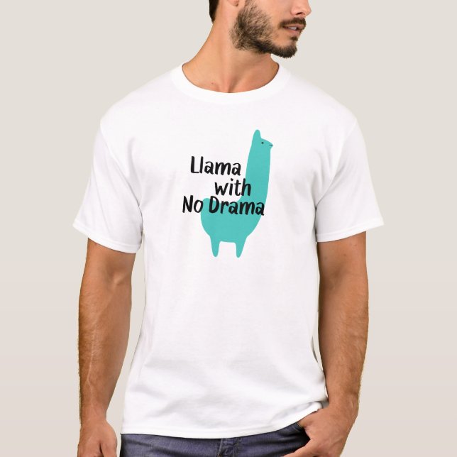 T-shirt bleu de lama (Devant)