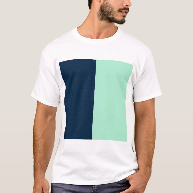 T-shirt Bleu de marin et menthe (Devant)