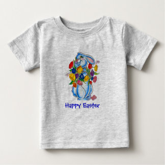 T-shirt bleu de Pâques de lapin pour les