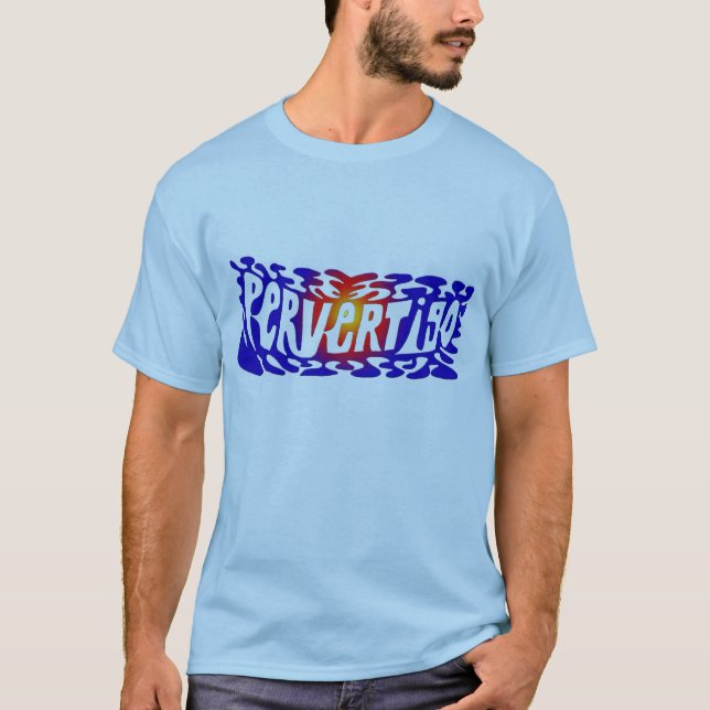 T-shirt bleu de pervertigo (Devant)