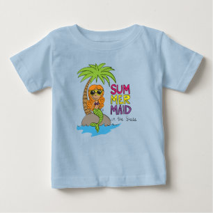T-shirt bleu de petite sirène mignonne pour bébé d