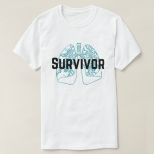 T-shirt Bleu de poumons de survivant d'embolie pulmonaire