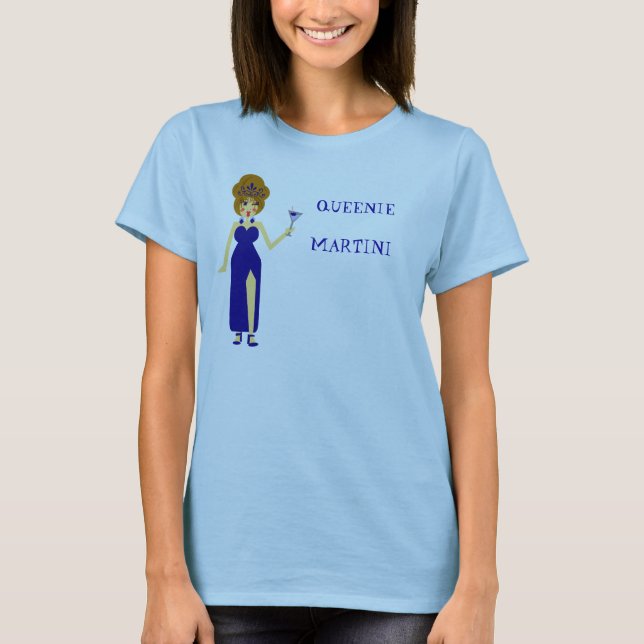 T-shirt bleu de Queenie Martini (Devant)