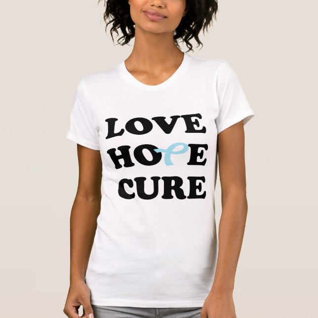 T-shirt bleu de ruban de cancer de la prostate de (Devant)