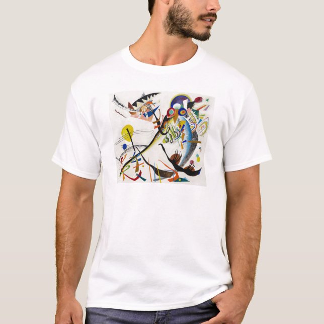 T-shirt bleu de segment de Kandinsky (Devant)