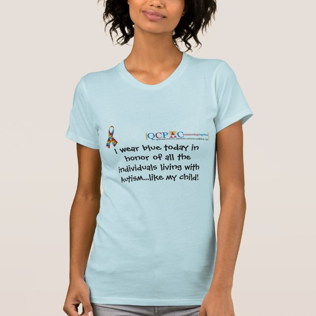 T-shirt bleu de sensibilisation sur l'autisme du (Devant)