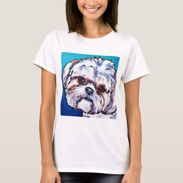 T-shirt Bleu de Shih Tzu (Devant)