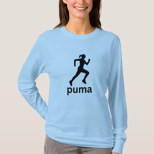 T-shirt bleu de style athlétique pour femmes  (Devant)