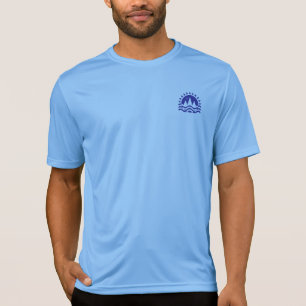 T-Shirt Bleu de Style de Vie Explorateur Emblème E