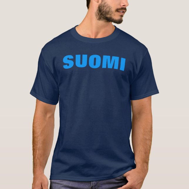 T-shirt Bleu de SUOMI (Finlande) sur T bleu (Devant)
