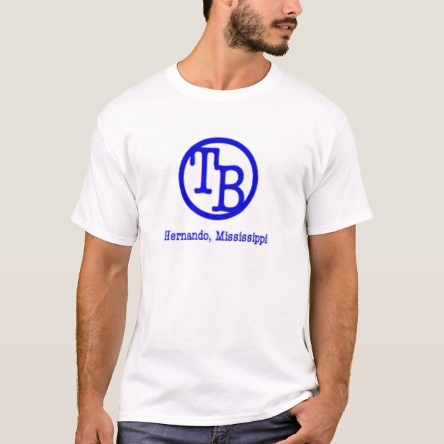T-shirt bleu de TB de cercle (Devant)