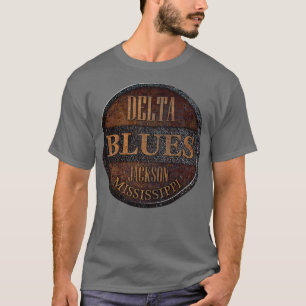 T-shirt Bleu delta rouillé