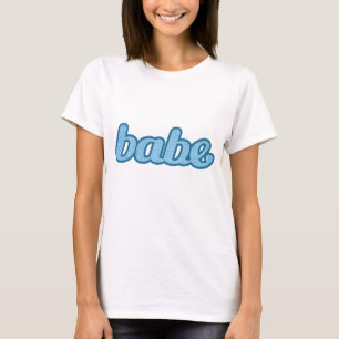 t-shirt bleu dénim mignon et "babe"