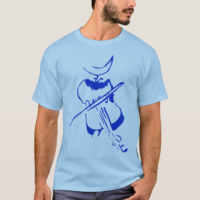 T-shirt Bleu d'homme de violon (Devant)