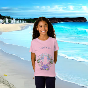 T-Shirt Bleu Doux Pastel Hydrangeas Violet Lilac Anniversa