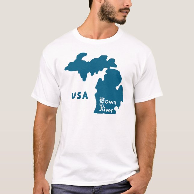 T-shirt Bleu du Michigan (Devant)