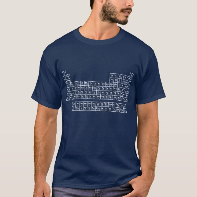 T-shirt Bleu du tableau périodique (Devant)