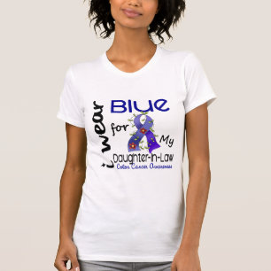 T-shirt Bleu d'usage du cancer du colon I pour ma
