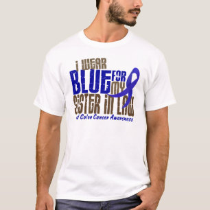 T-shirt BLEU d'USAGE du cancer du colon I POUR MA