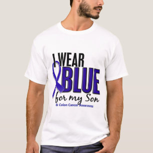 T-shirt Bleu d'usage du cancer du colon I pour mon fils 10