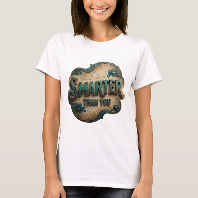 T-shirt Bleu Dynamique PLUS INTELLIGENT QUE VOUS Conceptio (Devant)