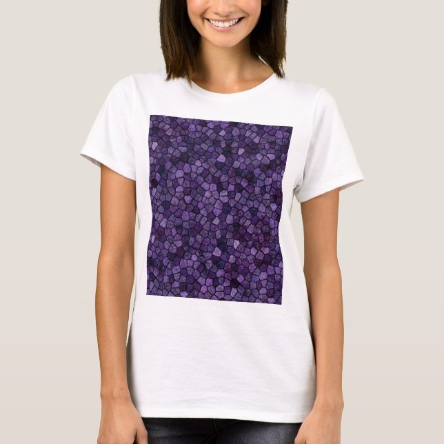 T-shirt Bleu encrier pavé patchwork motif terrazzo (Devant)