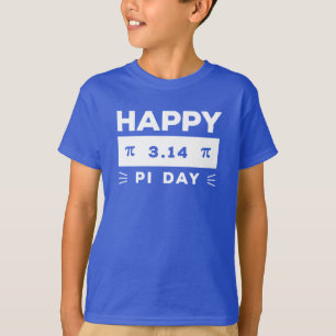 T-shirt Bleu Et Blanc 3.14 Joyeux Jour Pi