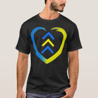 Bleu Et Jaune Coeur T21 Flèches Vers Le Bas Syndro