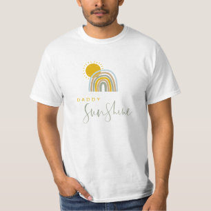 T-shirt bleu et moutarde Arc-en-ciel papa Sunshine